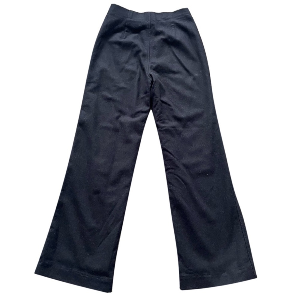 Banana Republic High Rise Straight Flat Front Lined Wool Pants Size 2 Black